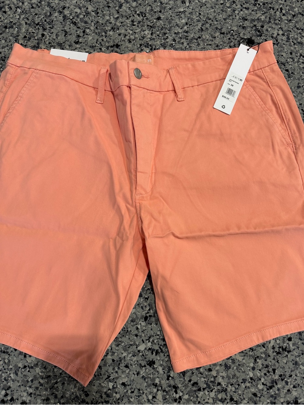 Joe's Jeans Men's Coral-Orange Flat Front Shorts
